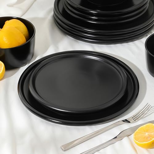 Eden Dinner Plate Set (Black / 4-Piece - Dinner Plate)