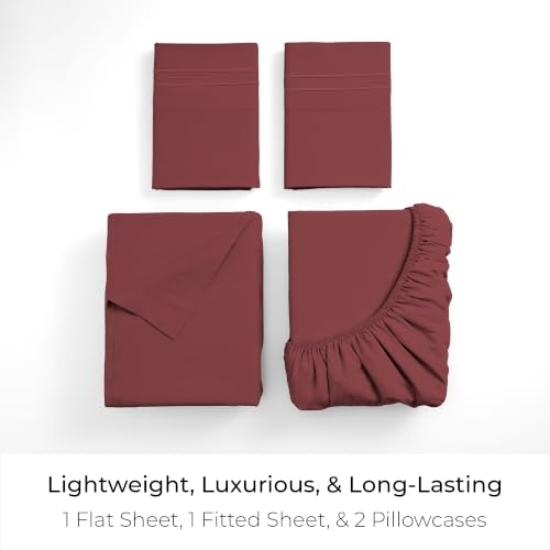 Iconic 4 Piece (1752 Brick Red / Cal King - EXTRA DEEP pocket)