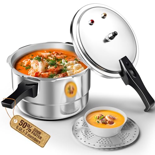 6 Qt Aluminum Pressure Cooker (6 Quarts)