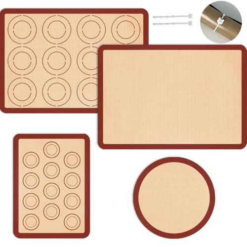 Silicone Baking Mat Set of 4 (Red / 4-piece set)