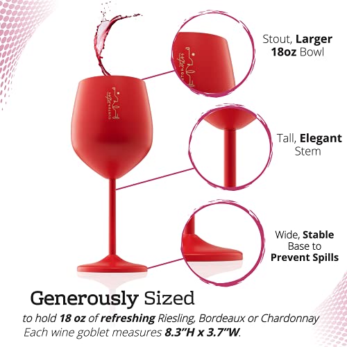Valentine’s Day Gift Stainless Steel Wine Glass (2 Count)