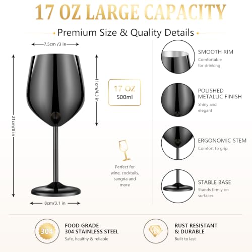 Unbreakable Stainless Steel Wine Glasses Set of 2 (2 Count)