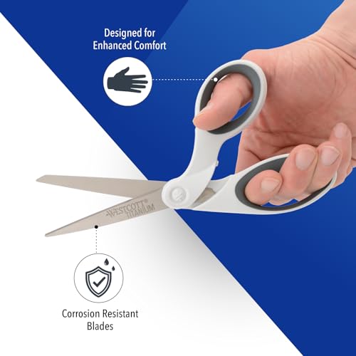 8" Bent Craft Scissors with Titanium (8-Inch / 8" Crafting Scissors "Bent")