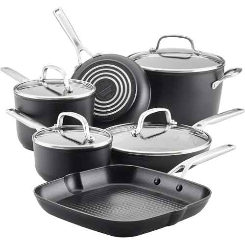 Hard Anodized Induction Nonstick Cookware Pots and Pans Set (Cookware Set (10 Piece))