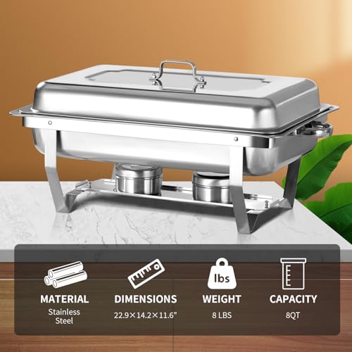 8 Qt 10 Pack Chafing Dishes Buffet Set Full Size (10 Pack - 1/1 Pan)