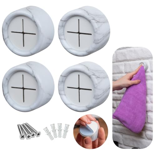 4 Pack Modern Kitchen Towel Holder (4 Pack / White Marble)