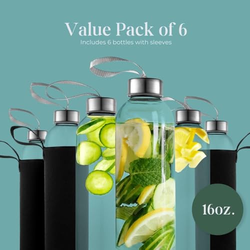16 oz Glass Water Bottles