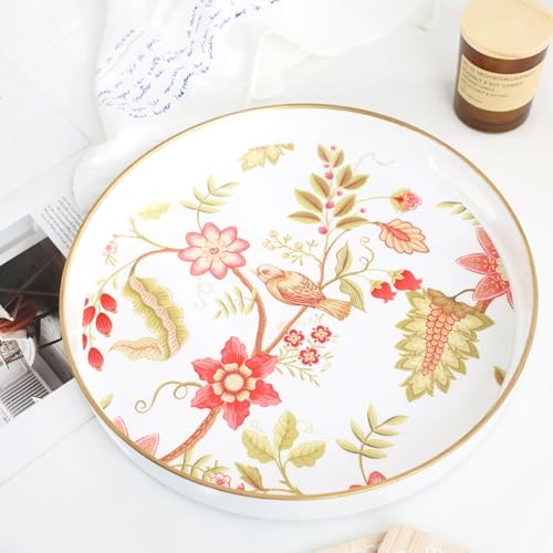 Decorative Serving Tray with Handles (Yellow-bird / 13")