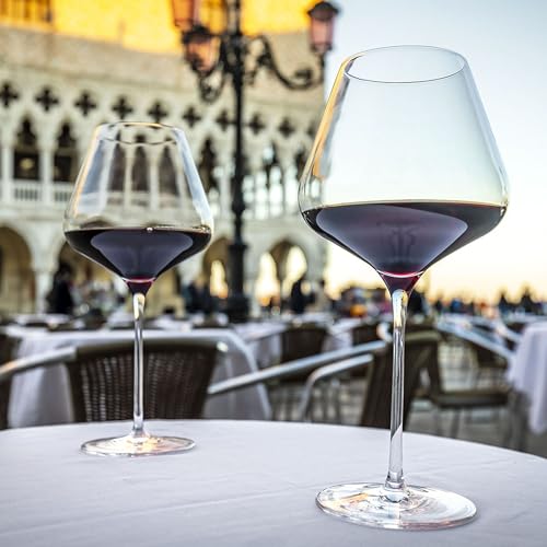 Quatrophil Burgundy Wine Glasses Crystal (4 Count)