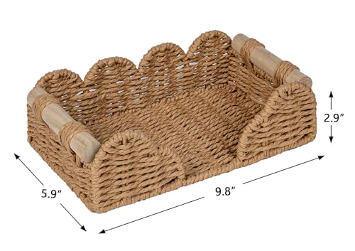 Rectangle Scalloped Napkin Holder for Table Home Farmhouse Decor