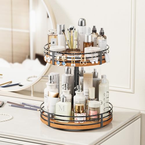 Lazy Susan Turntable Organizer Adjustable (12 inch 2 Tier)