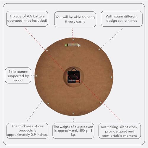 Handmade Copper Wall Clock Artisan Touch in Every Piece (Time Circles / 17.7)