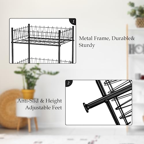 Water Bottle Organizer 4 Tier FreeStanding Water Bottle Holder Storage Rack Floor Metal Drink Soda Can Organizer for Pantry Kitchen Food Storage