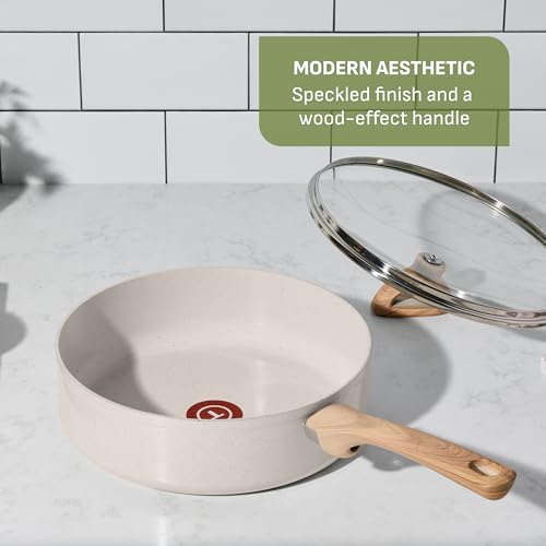 Revive Ceramic Nonstick Pots and Pans Set (Beige Granite / 12-Piece)