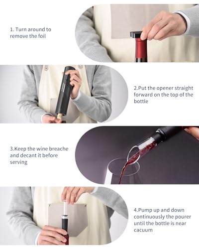 Electric Wine Bottle Opener Set Rechargeable Wine Corkscrew Cordless Wine Opener Gift Set with Charging Base (Matte Black / Prestige Set)