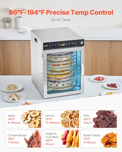 Food Dehydrator Machine (12-Trays/800W/Rotary)