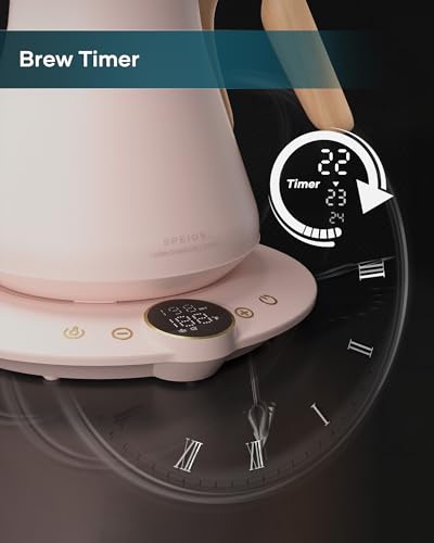 Gooseneck Electric Kettle with ±1℉ Temperature Control 0.9 Liter (Munch Pink)