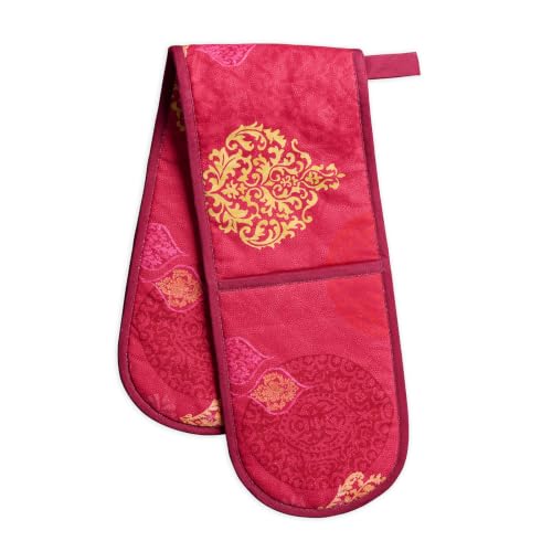 Double Oven Mitts 100% Cotton Double Oven Glove (045 - Versailles / 7" x 35" (Double Oven Mitt))