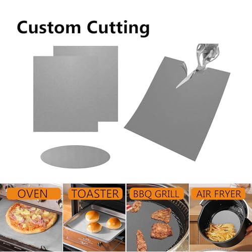 2 Pack Thickened Silver Oven Liners for Bottom of Oven BPA & PFOA Free