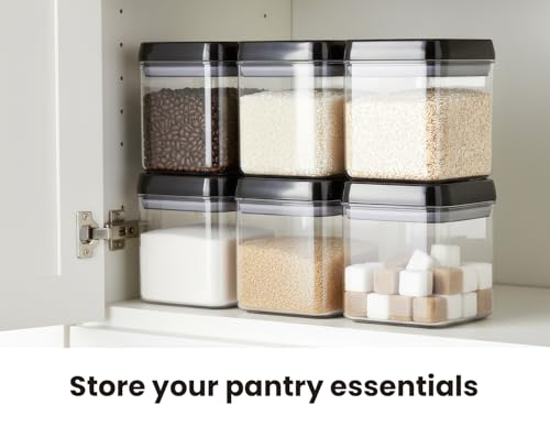 Flip Tite Food Storage Container 5" LARGE Size Airtight Lid Lock Top (Black / 5")