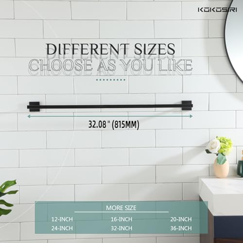 32'' Towel Rails Bathroom Towel Bars Matte Black 32 Inch Bath Towel Holder for Washroom Kitchen Wall Stainless Steel B4005BK (Matte Black / 32-Inch)