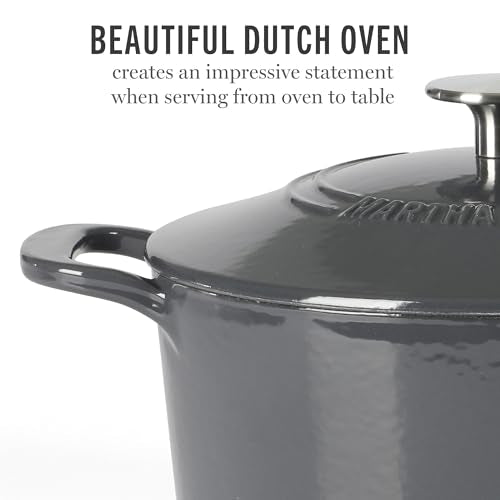 Gatwick 4 Quart Enamel Cast Iron Dutch Oven (Gray / 4-Quart)