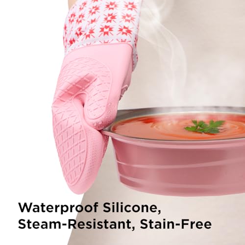 UltraShield Silicone Oven Mitts (Gem-red / Standard)
