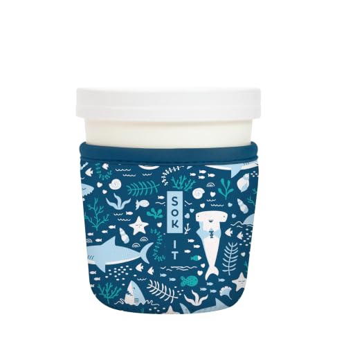 IceCreamSok Insulated Neoprene Cover (Happy Sharks / Fits Tapered Pints)