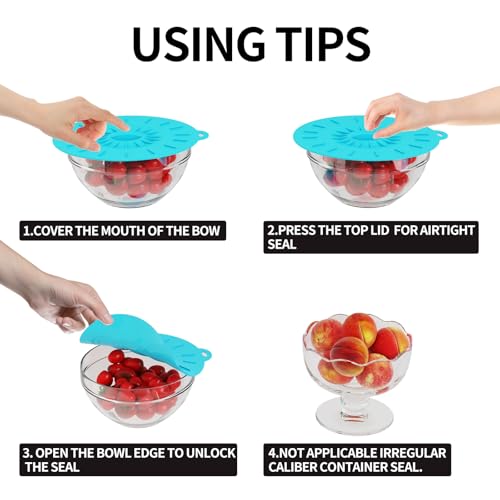 7 Pack Silicone Lids Microwave Splatter Cover (7-Pack Silicone Lids)