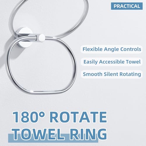 Hand Towel Ring for Bathroom (Chrome)