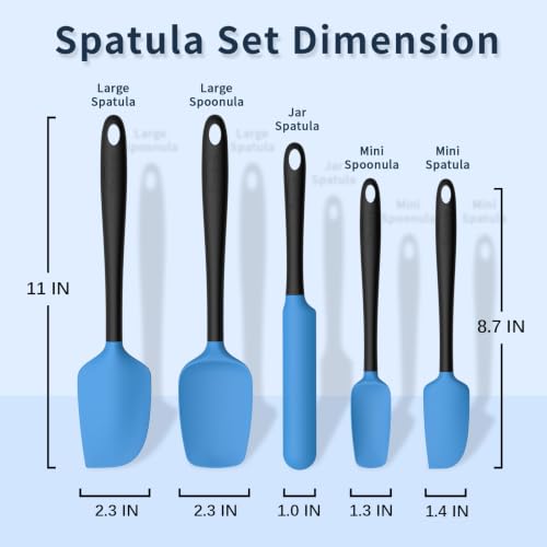 Silicone Spatula Set of 5 (Blue/Black)