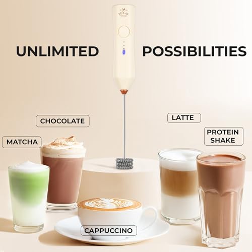 Rechargeable Milk Frother Handheld (Zulay Dynamic Cream & Gold / Rechargeable Z1 Motor Max)