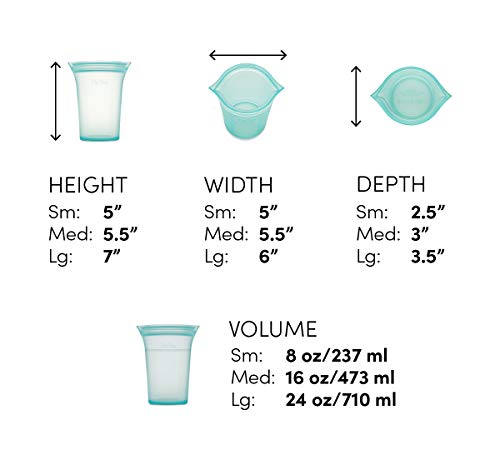 Reusable Food Storage Bags (Peach / 3 Cup Set)