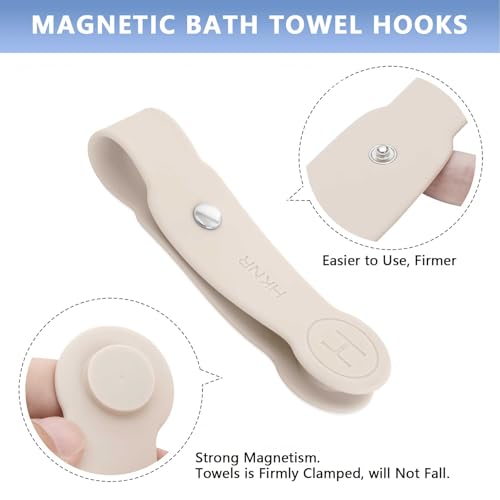 2 Pcs Strong Magnetic Towel Clips for Kitchen (Standard / 2 Pcs Beige)