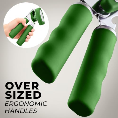 Stainless Steel Swing Open Manual Can Opener Comfortable Grip (Artichoke Green / Swing Open)