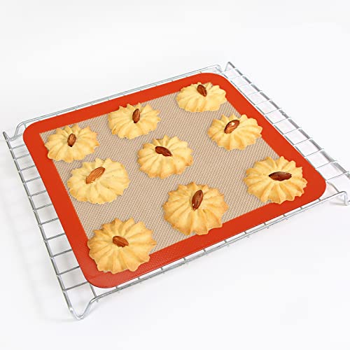 Square Silicone Baking Mats for 10 Inch Cake Pan (Bright Orange / 9.7"L x 9.7"W)