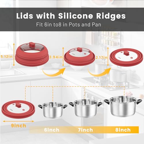 Microwave Splatter Cover (Red / 9 inch)