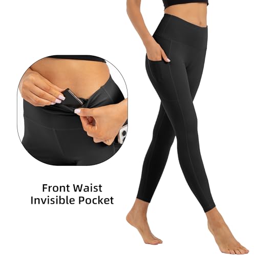 Butt Lifting High Waist Leggings for Women Buttery Soft Yoga Pants with Pockets Moisture (XX-Large / Black)