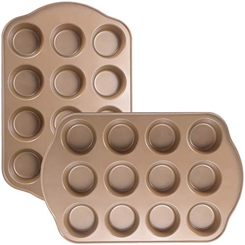 2 Pack Nonstick Muffin Pan Set (12 Cup Muffin Pan)