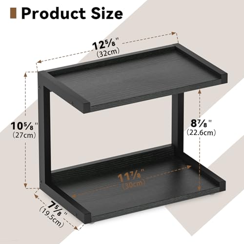 Kitchen Counter Shelf Organizer (Black / Small)