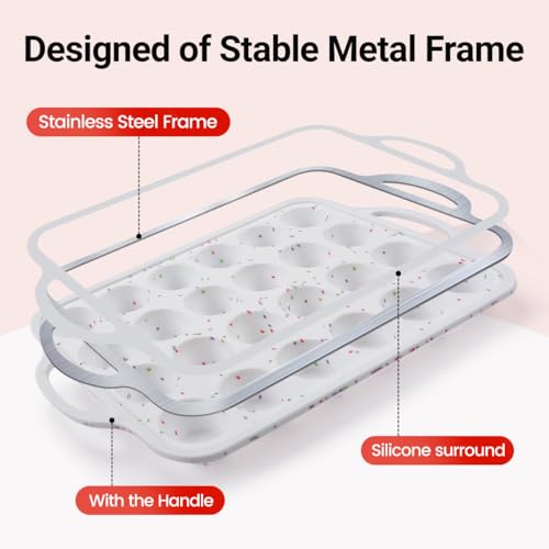 Silicone Mini Muffin Pan (White Confetti / 24-Cup Mini)