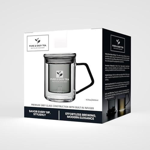 Glass Tea Infuser Mug with Lid