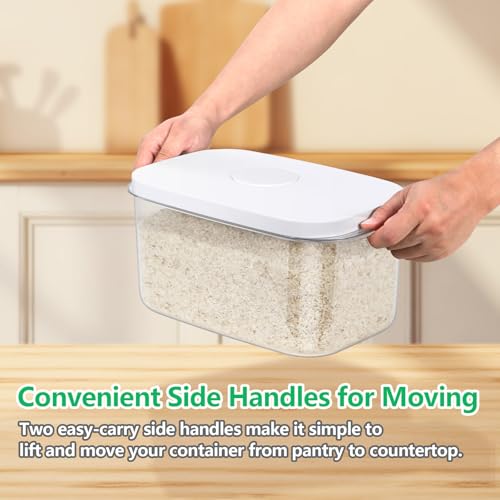 Airtight 12 Lbs Flour Sugar Storage Containers 6.34 Qt Rice Holder BPA Free (6.34Qt-Rectangle)