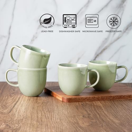12oz Coffee Mugs (Set of 6 / Olive Green)