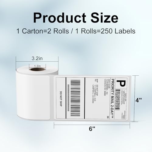 4x6 Direct Thermal Shipping Labels for Packages (18.99 Count)