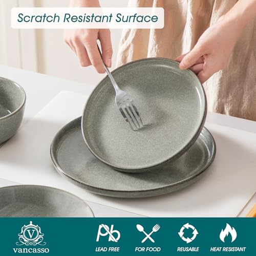 ANYA 24 Pieces Plates and Bowls Set (Stone Gray / 24 Pcs (Service for 6))