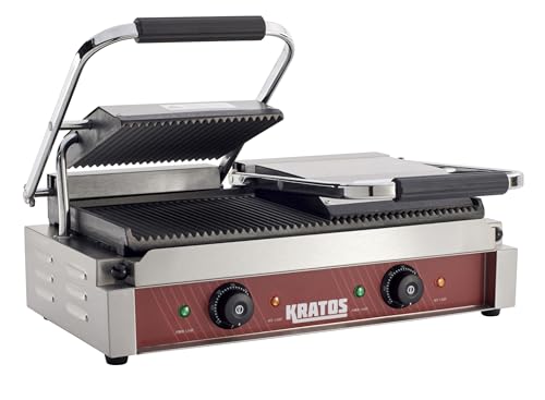 Commercial Electric Panini Sandwich Grill with Grooved Plates (Large w/ Grooved Plates)