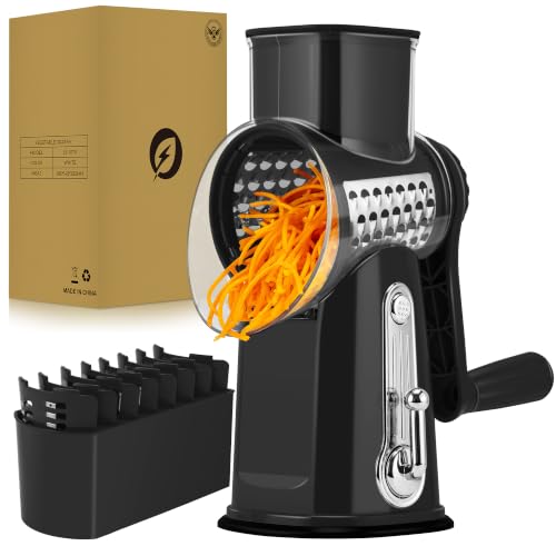 Rotary Cheese Grater 5 Blades (Black)