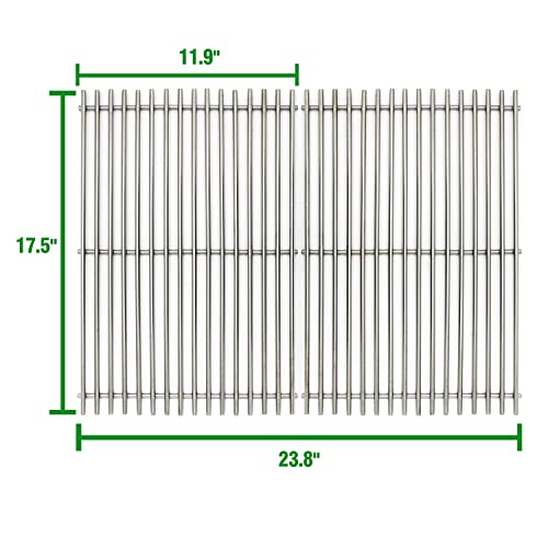 17.5" Stainless Steel 7639 Gas Grill Grates for Weber Spirit 300 Series (17.5"D x 23.8"W)