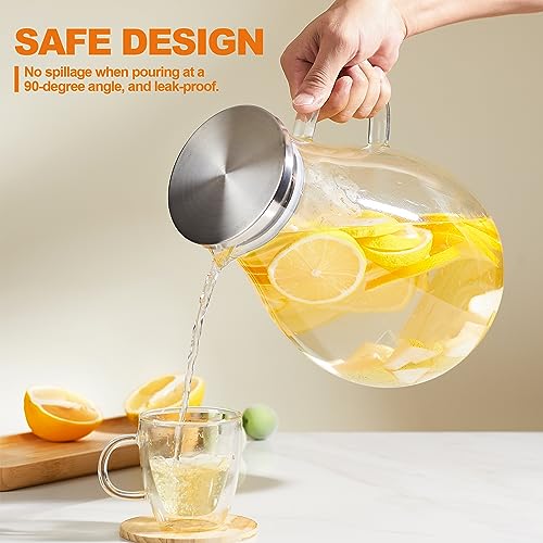 1 Gallon Glass Pitcher with Lid and Handle (1 gallon)